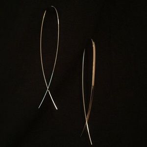 Lana Gold Narrow Flat Upside Down Hoop Earrings